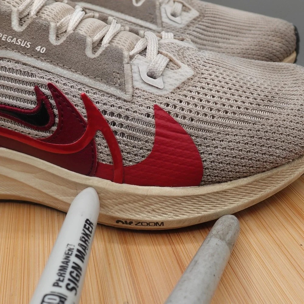 Nike Shoes Womens 8 White Red Air Zoom Pegasus 40 PRM‎ Running FB7703 100 Flaws